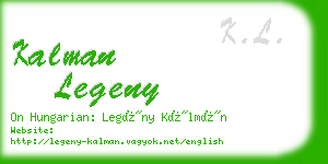 kalman legeny business card